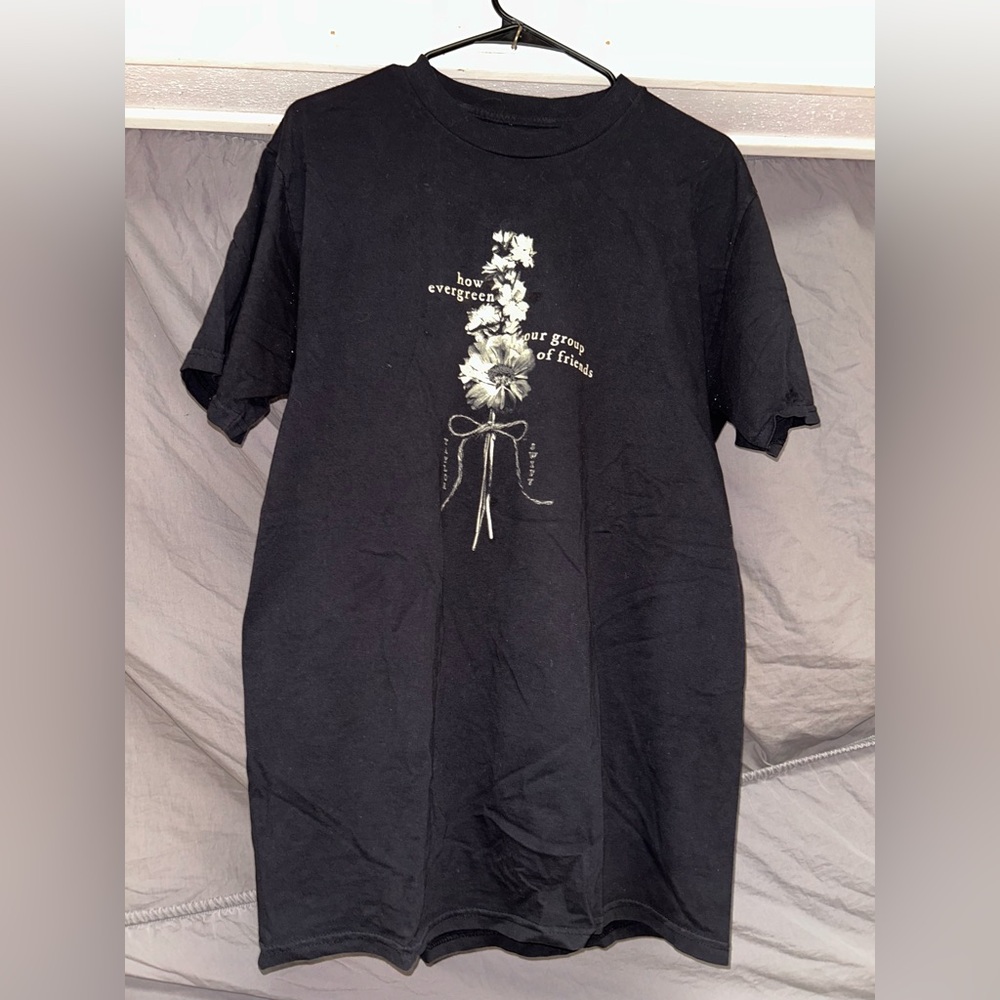 Taylor Swift Champagne Problems Lyric Black Cotton T-Shirt - Never Worn
